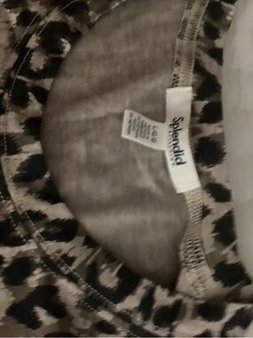 Splendid Beige and Black Leopard Long Sleeve Tee